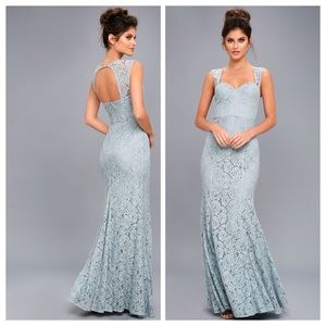 SLATE BLUE LACE MAXI DRESS